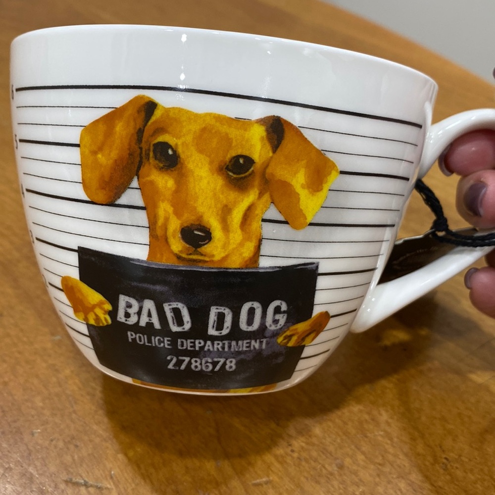 NWT.  Portobello by Design, 16oz., bone china “Doxie” mug.